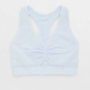 🆕️NWT OFFLINE by Aerie Seamless Ribbed Racerback Sports Bra in Light Blue, Med